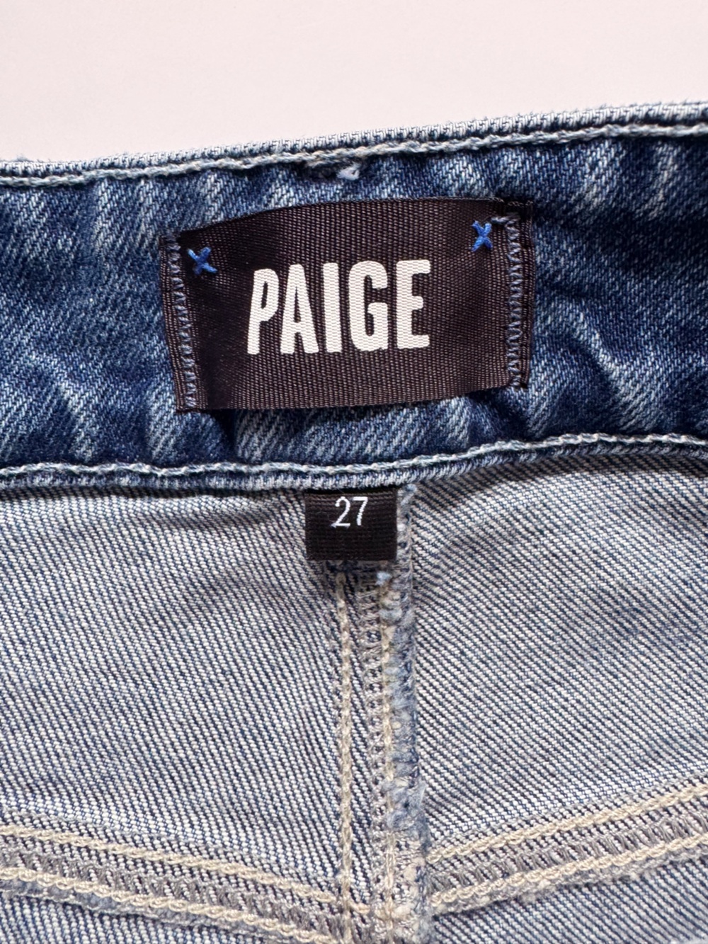 PAIGE Sasha Wide Cuff Ankle Jeans in Blue Note Distressed | 27 - Picture 9 of 13